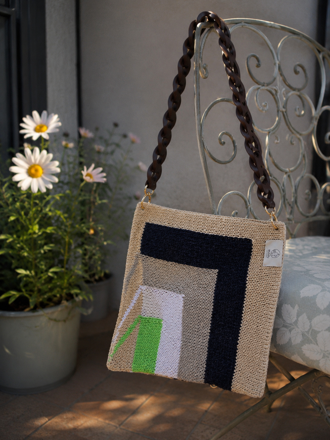 Borsa a Tracolla in Cotone Elastico