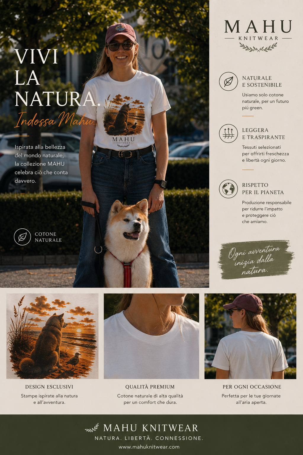 T-SHIRT AKITA INU bianca