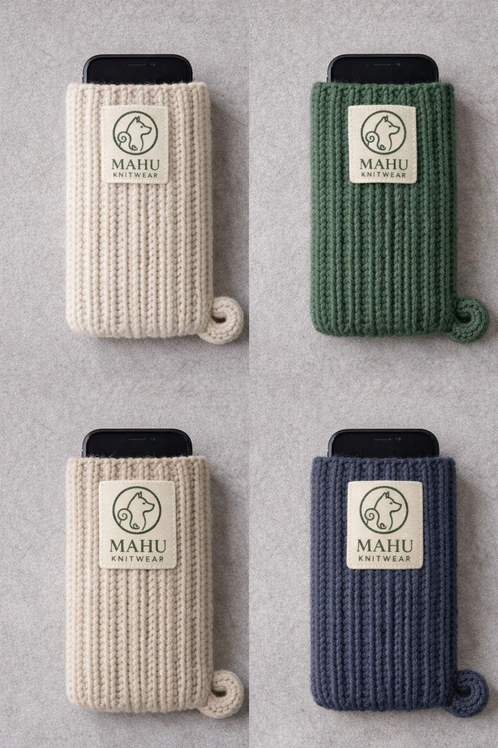 AKITA TAIL PHONE SLEEVE Custodia per cellulari creato a mano MAHU Knitwear