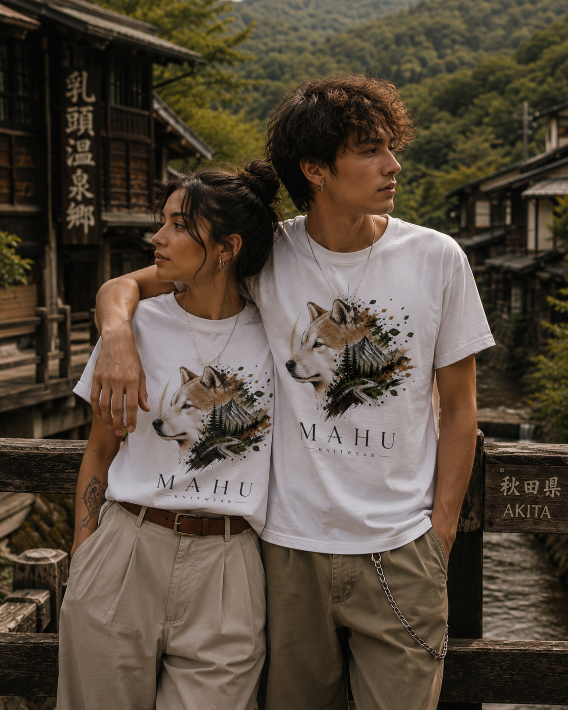 T-SHIRT AKITA INU bianca
