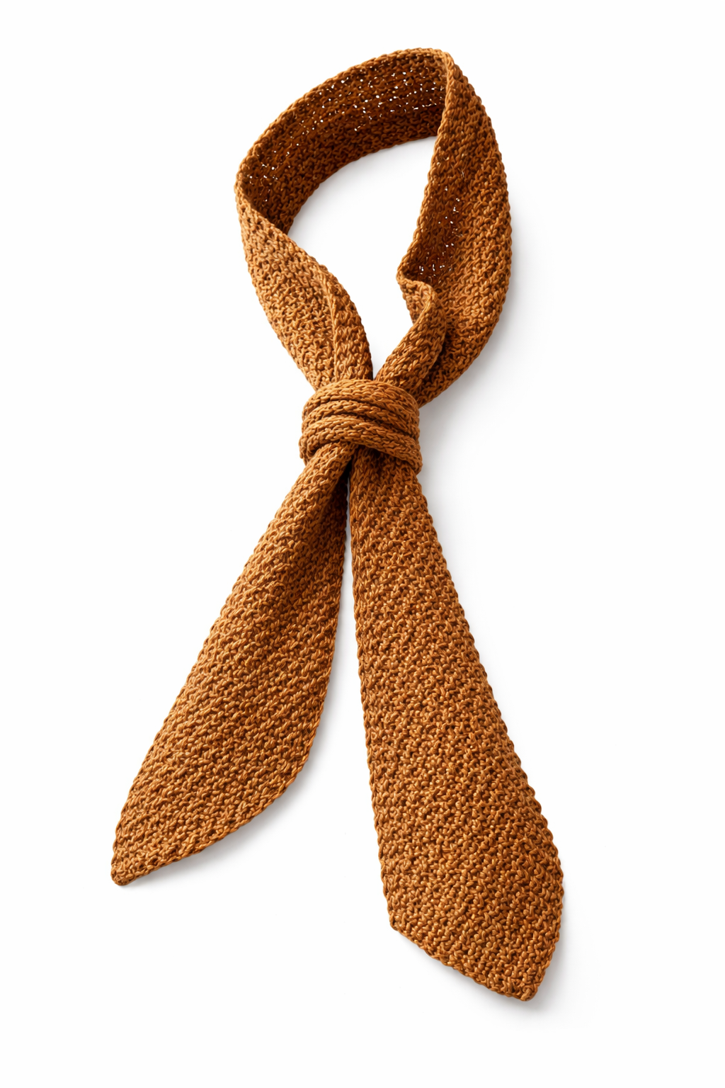 Cravatta realizzata a mano in cotone elastico color rame