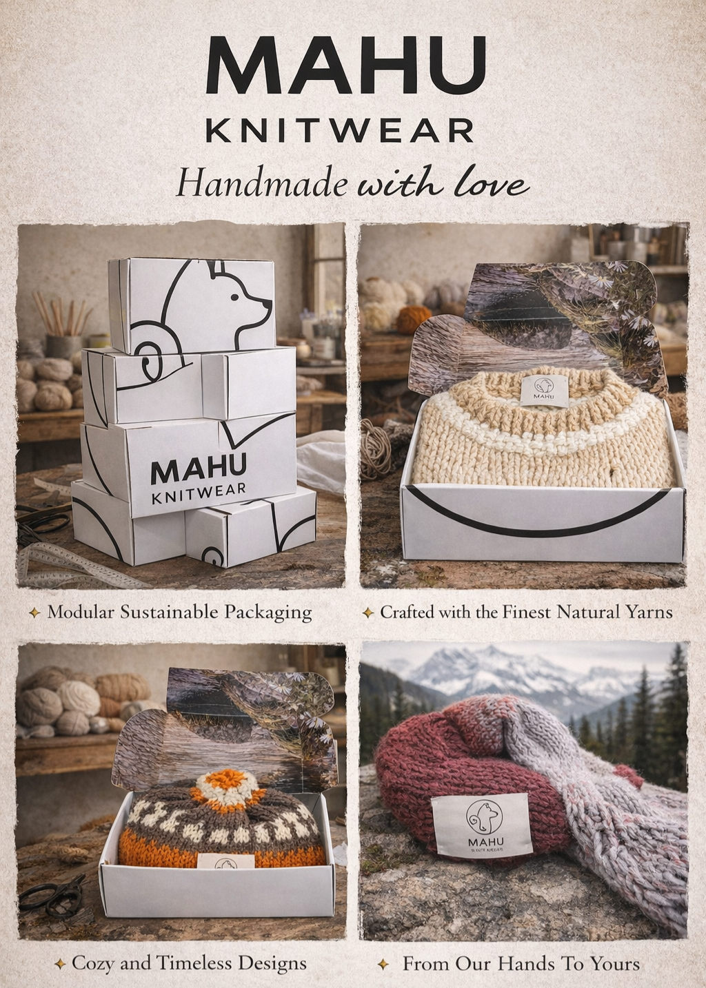 RIDGE VEST creato a mano MAHU Knitwear