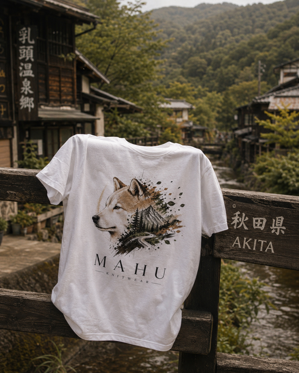 T-SHIRT AKITA INU bianca