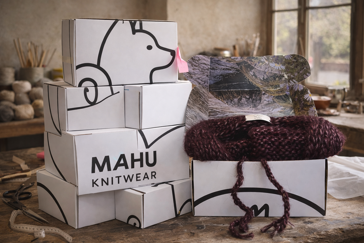 HOOD COWL creato a mano e alla moda MAHU Knitwear